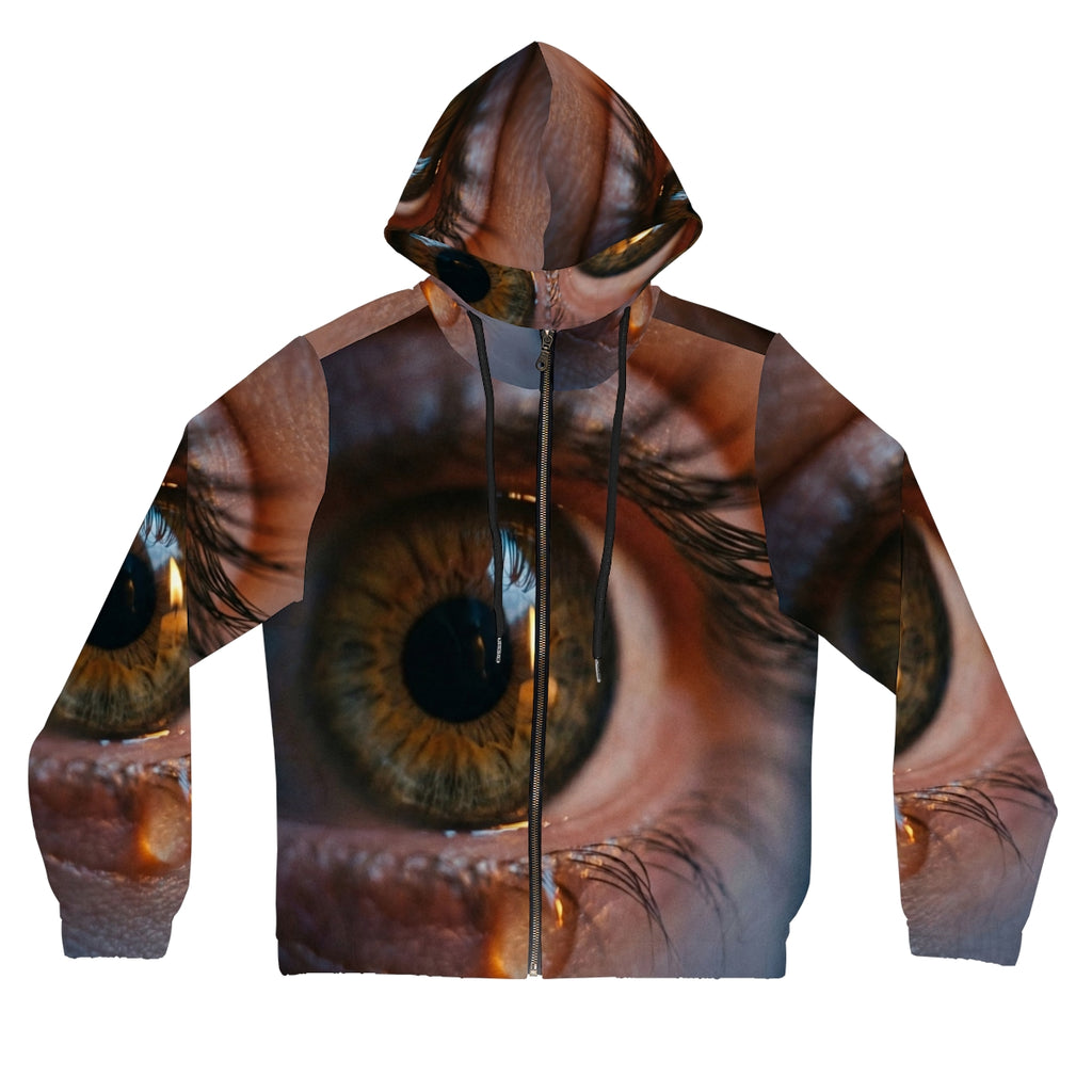 Women's Full-Zip Hoodie - Amber Iris Reflection Fine Art......
