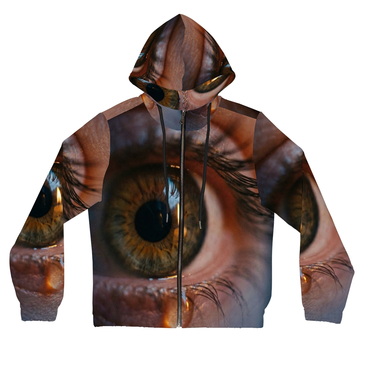 Women's Full-Zip Hoodie - Amber Iris Reflection Fine Art......