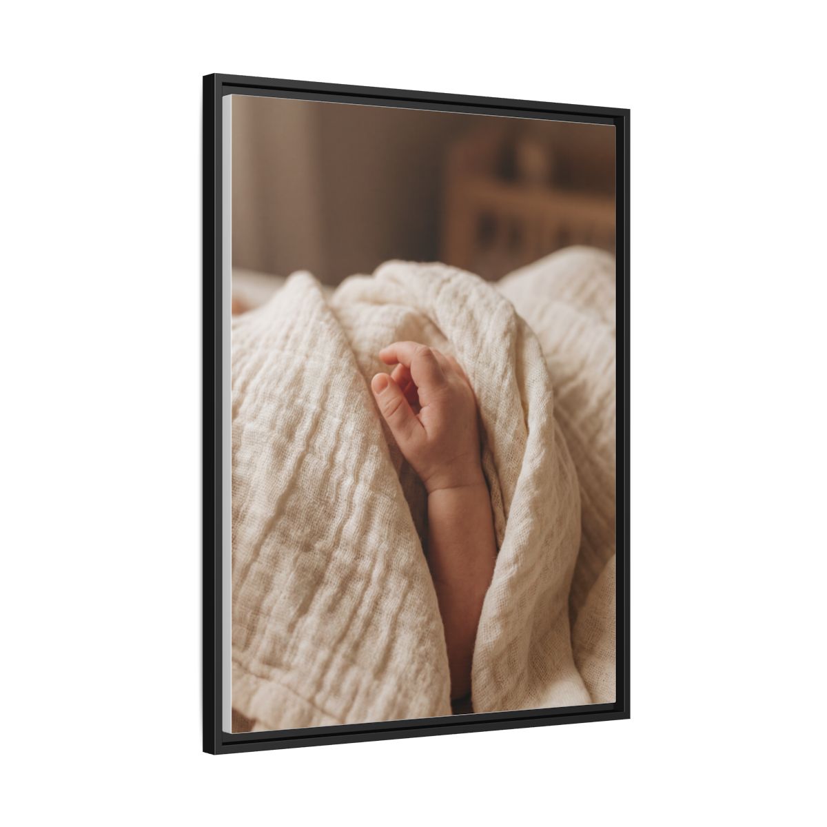 Framed Matte Canvas - Neutral Nursery — Black / 1.25"