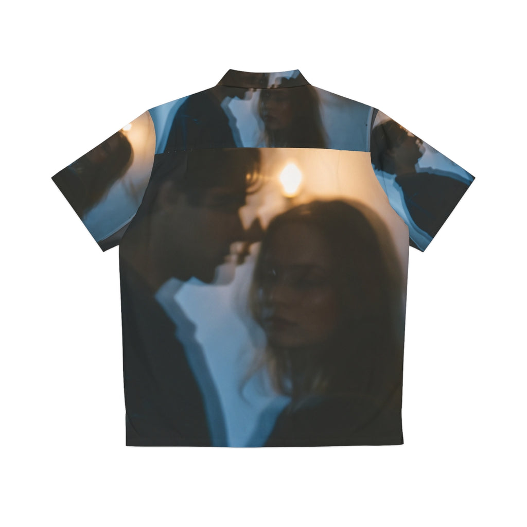 Men's Hawaiian Shirt - Midnight Reflections - Moody Casual...