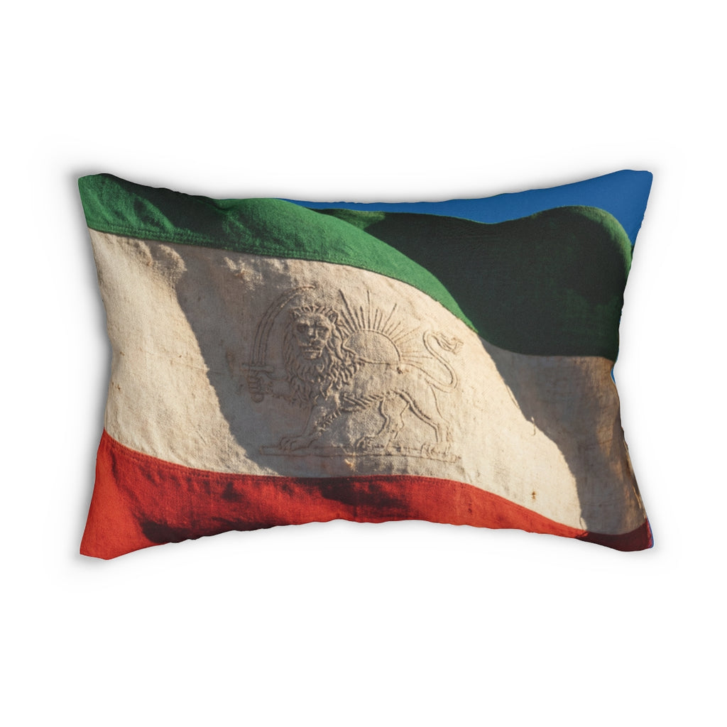 Lumbar Pillow - Vintage Persian Flag | Echovira Gallery