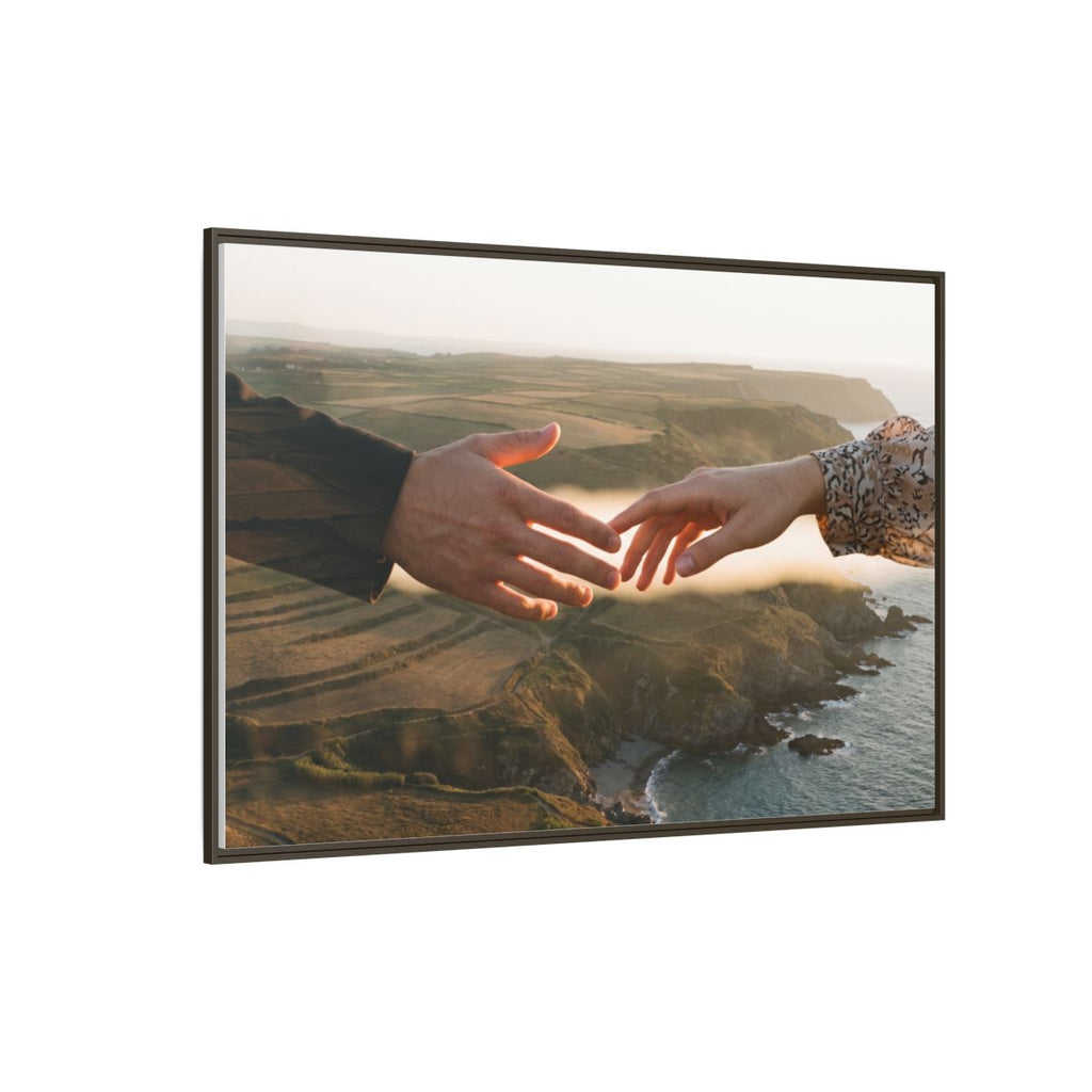 Matte Canvas, Framed - The Infinite Touch | Ethereal Coastal...