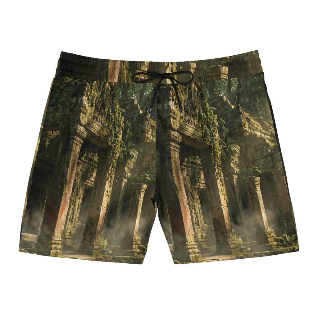 Men's Swim Shorts - Overgrown Temple | Echovira Gallery