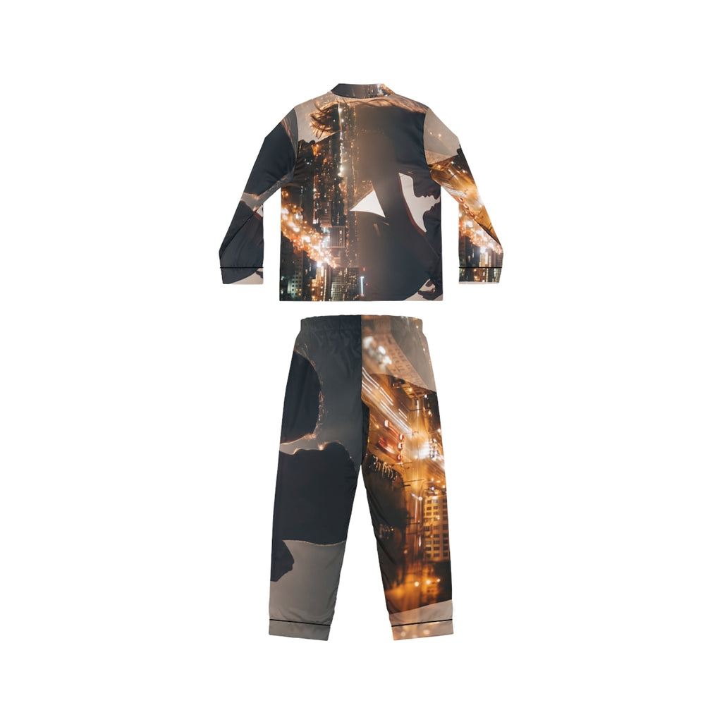 Women's Satin Pajamas - Midnight City lights | Echovira...