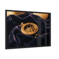 Vintage Brass Sundial Landscape Framed Poster