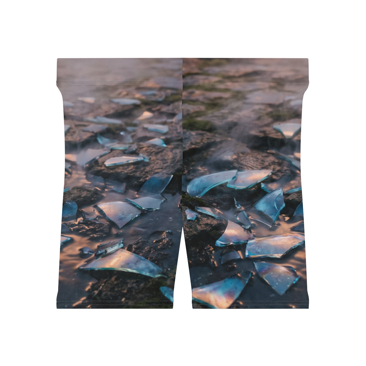 Women's Biker Shorts - Shattered Dawn | Echovira Gallery