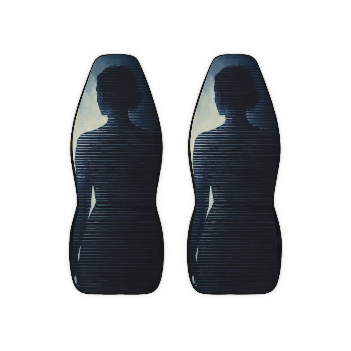 Polyester Car Seat Covers - Shadowed Reverie Silhouette Art...