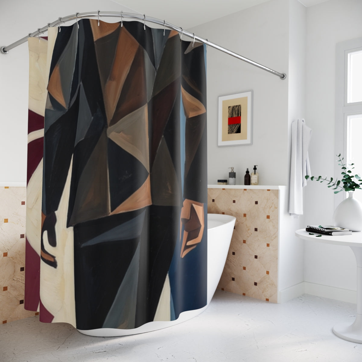 Shower Curtain - Cubist Silhouette | Echovira Gallery