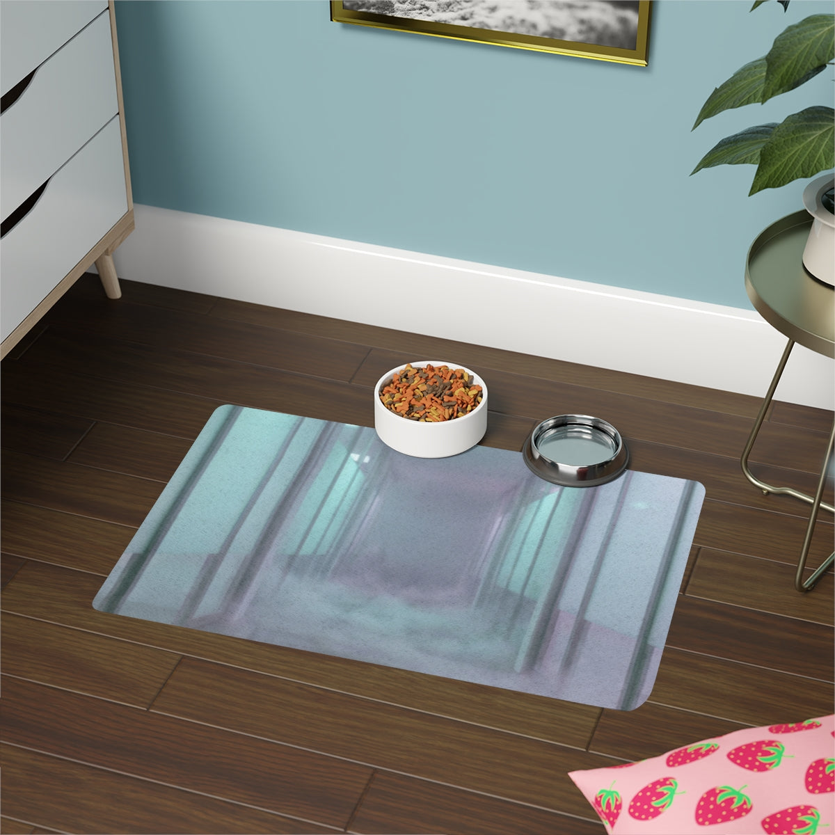 Pet Food Mat - Liminal Corridor Fog Art Print | Echovira...