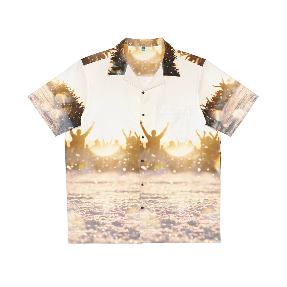 Men's Hawaiian Shirt with Golden Hour Crowd Art
