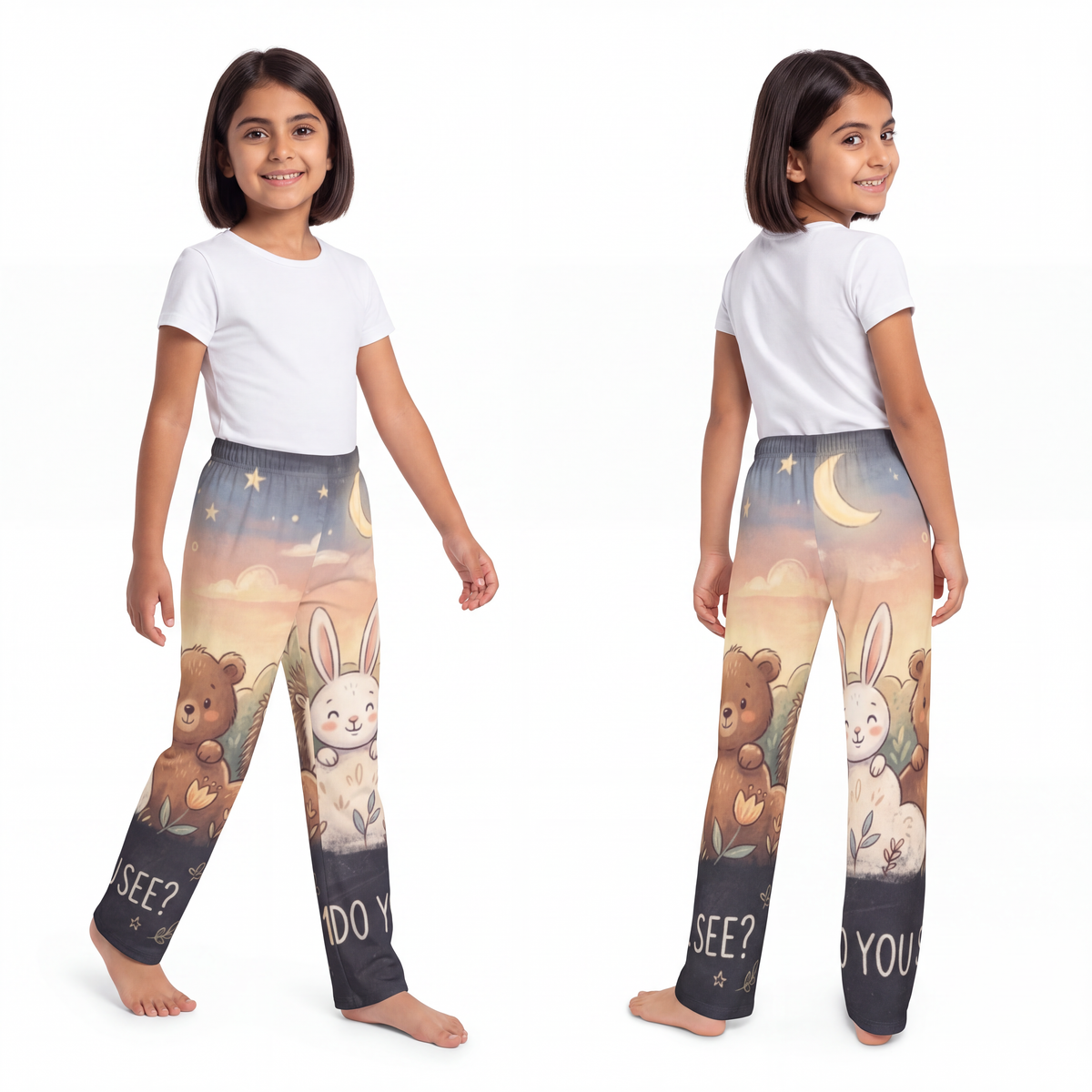 Kids Lounge Pants - Forest Critters | Echovira Gallery