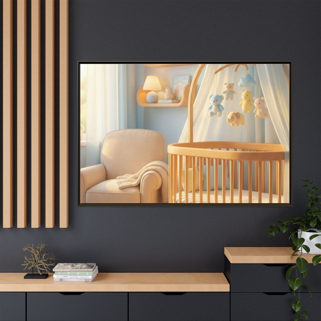 Matte Canvas, Framed - Dreamy Serene Nursery Art — Espresso...