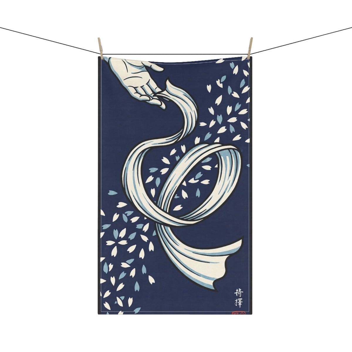 Tea Towels - Indigo Ribbon Japanese Ukiyo-e Art | Echovira...