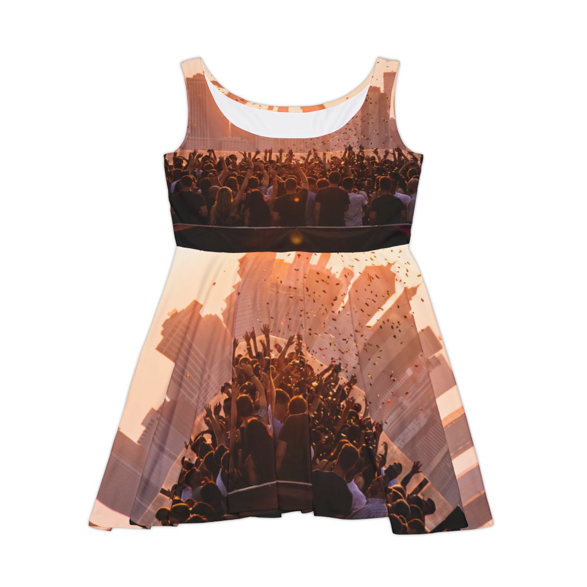 Women's Skater Dress - City Lights | Echovira Gallery