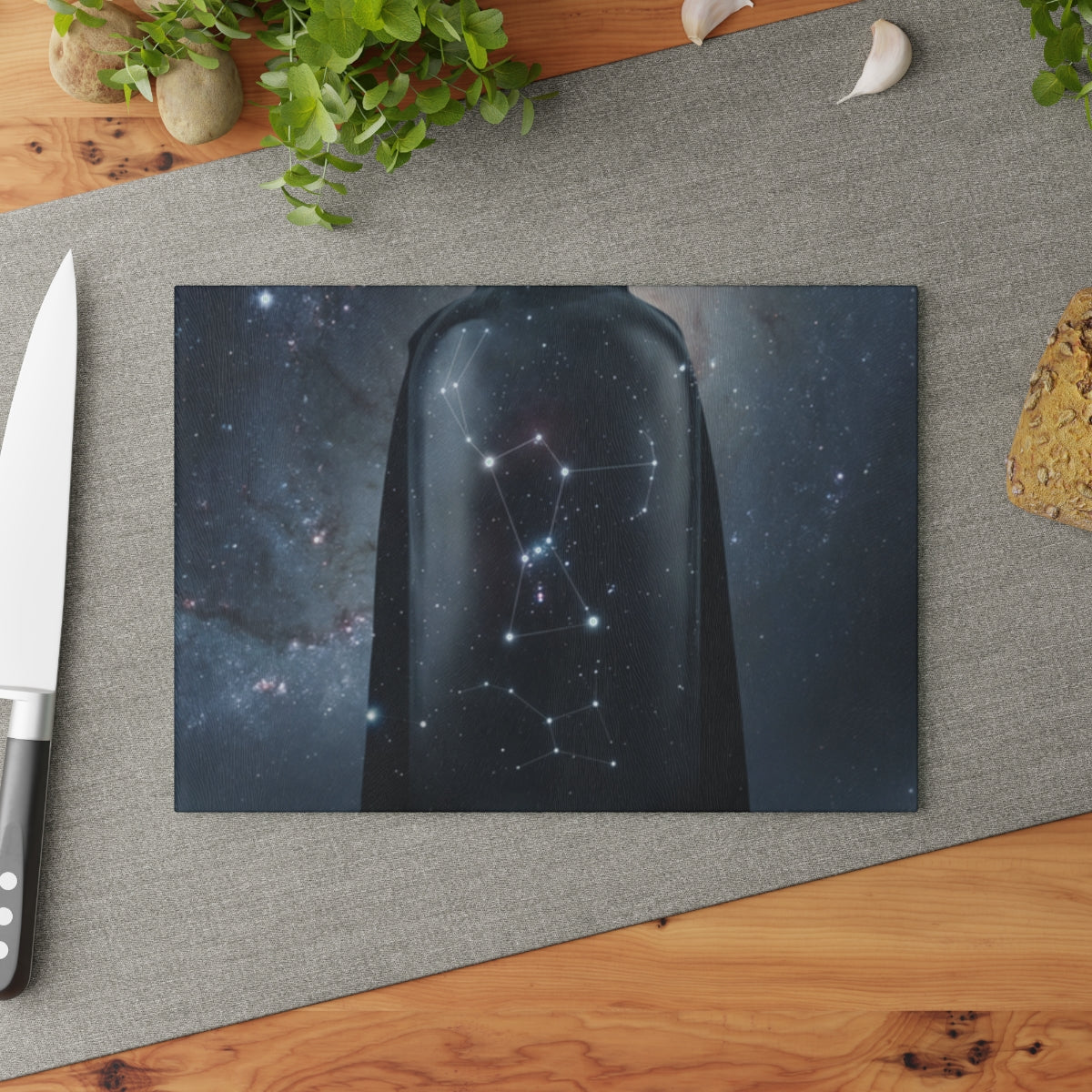 Glass Cutting Board - Cosmic Sentinel Orion Constellation......
