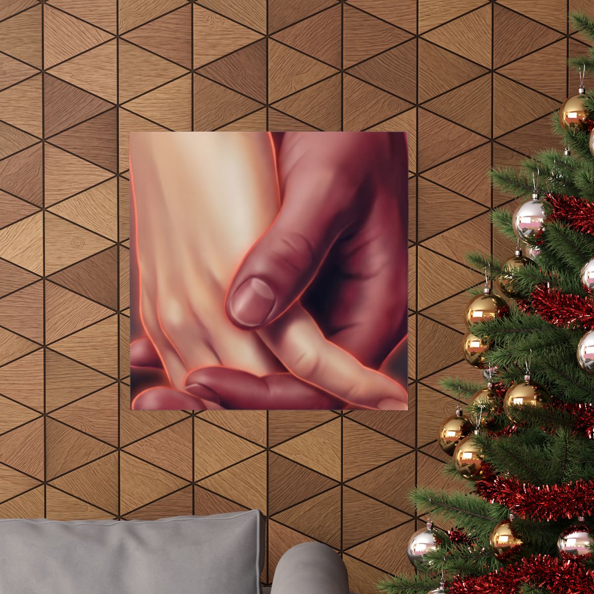 Matte Horizontal Posters - Ethereal Connection Holding Hands...