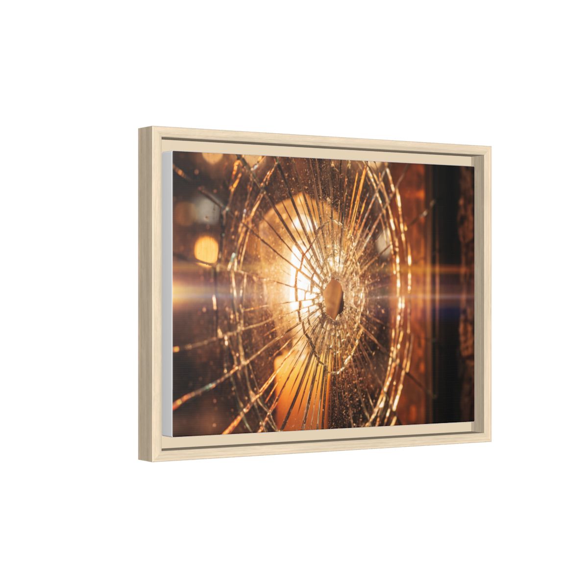 Framed Matte Canvas - Shattered Glass — Natural / 1.25"