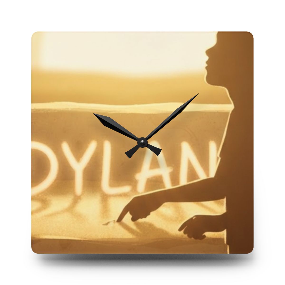 Acrylic Wall Clock - Luminous Golden Time | Echovira Gallery