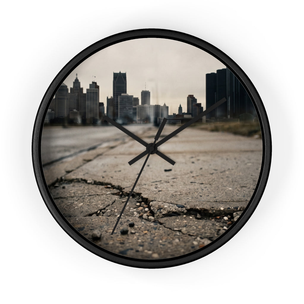 Wall Clock - Urban Skyline Horizon | Echovira Gallery