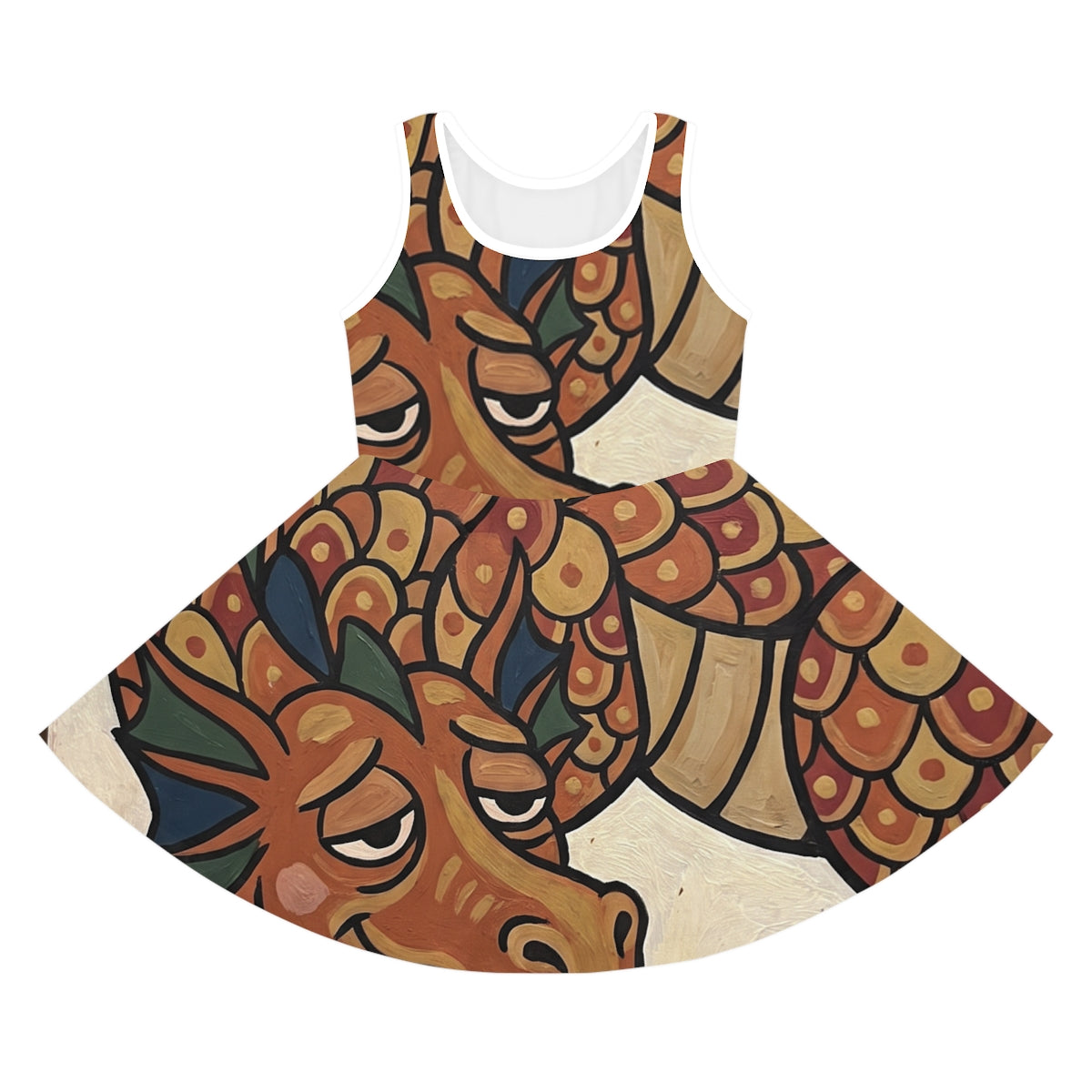 Girls' Sleeveless Sundress with Storybook Dragon