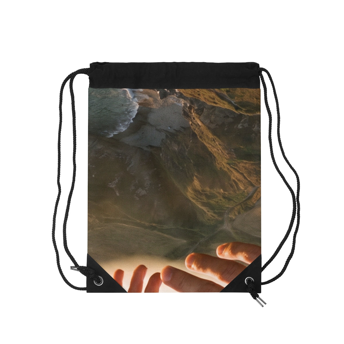Drawstring Bag - The Infinite Touch | Ethereal Coastal Art |...