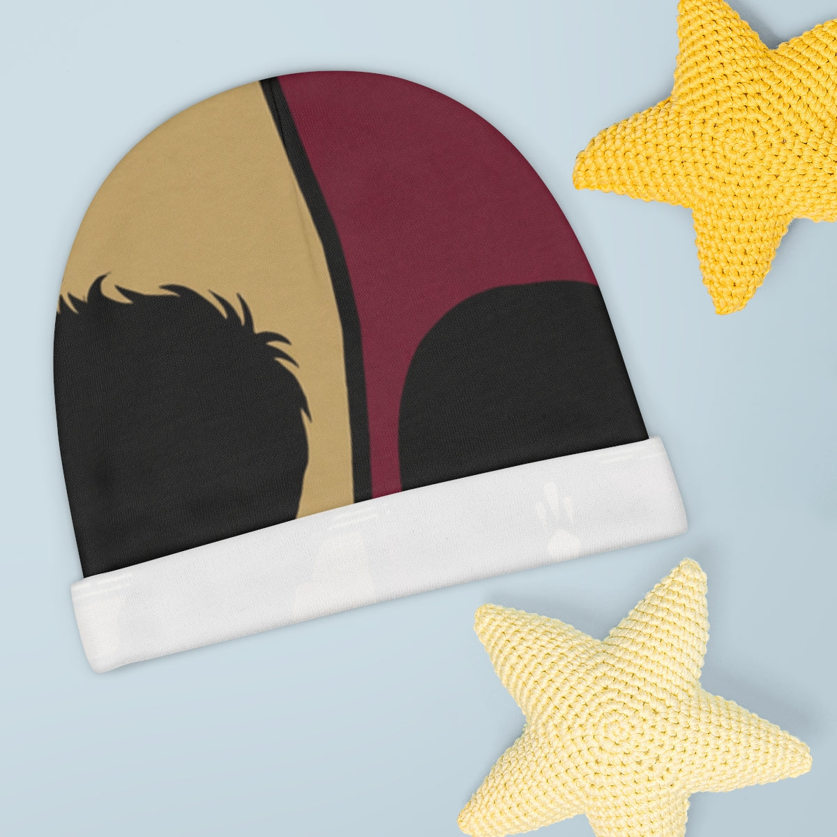 Baby Beanie with Abstract Silhouette Art