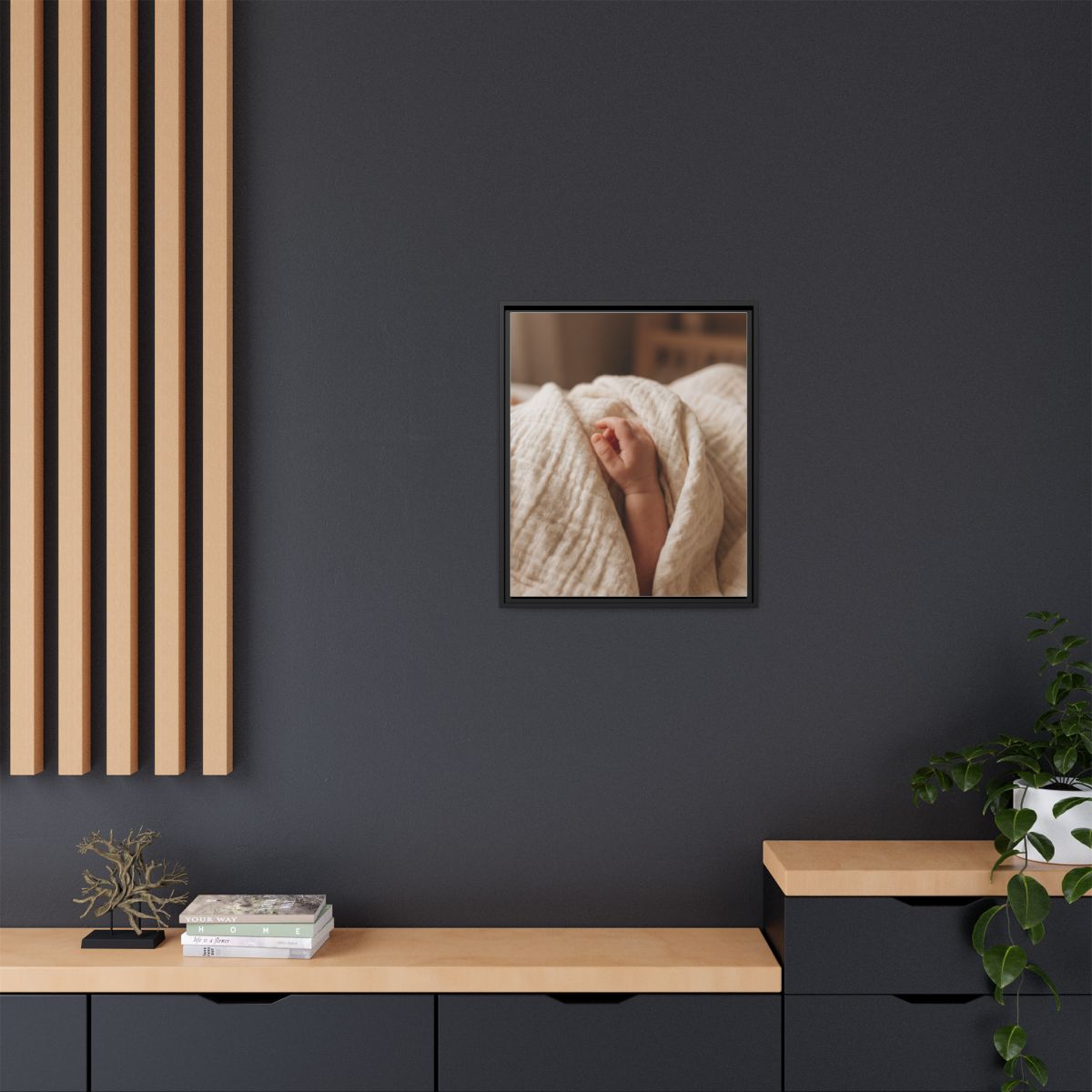 Framed Matte Canvas - Neutral Nursery — Black / 1.25"