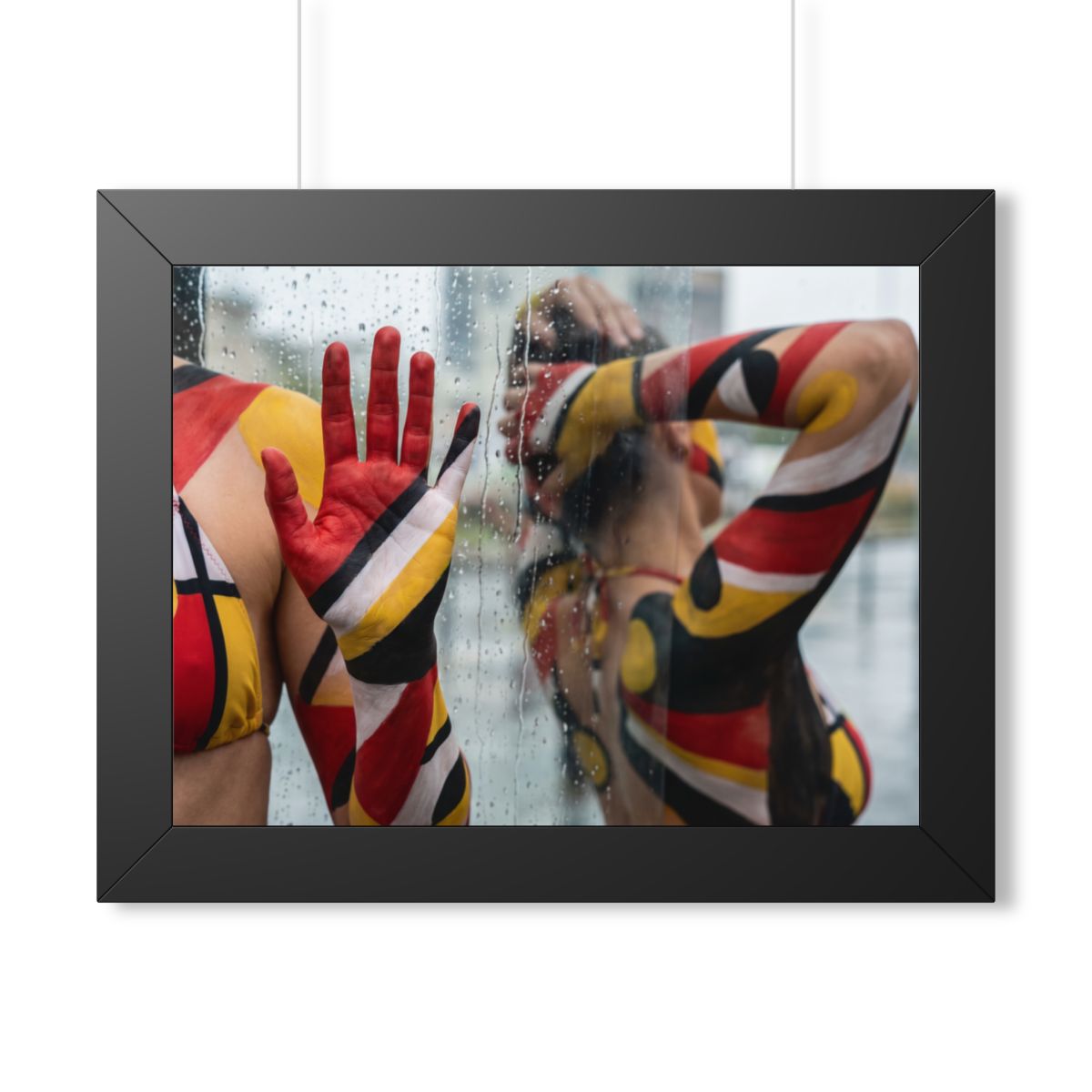 Framed Horizontal Poster - Urban Prism Abstract Body Paint...