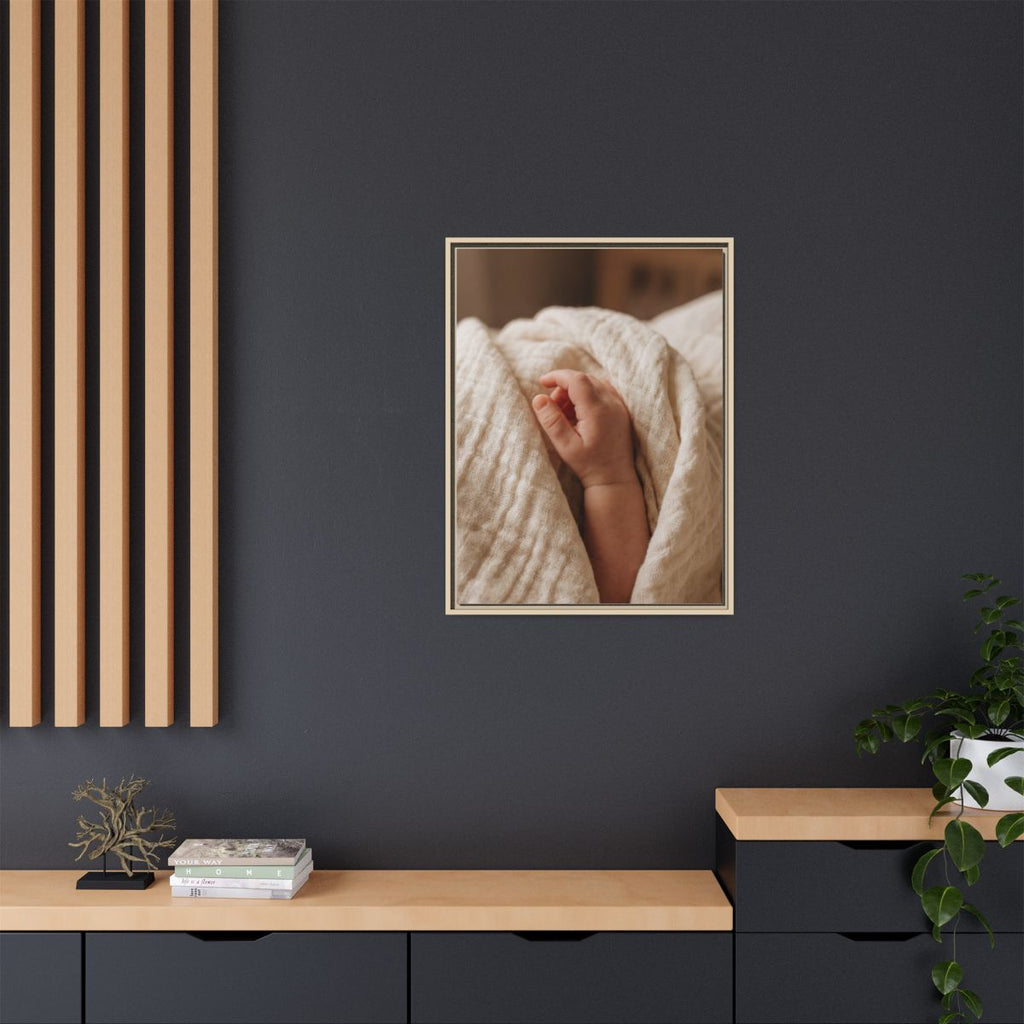 Framed Matte Canvas - Tender Newborn Hand (8×10, 9×12... |...