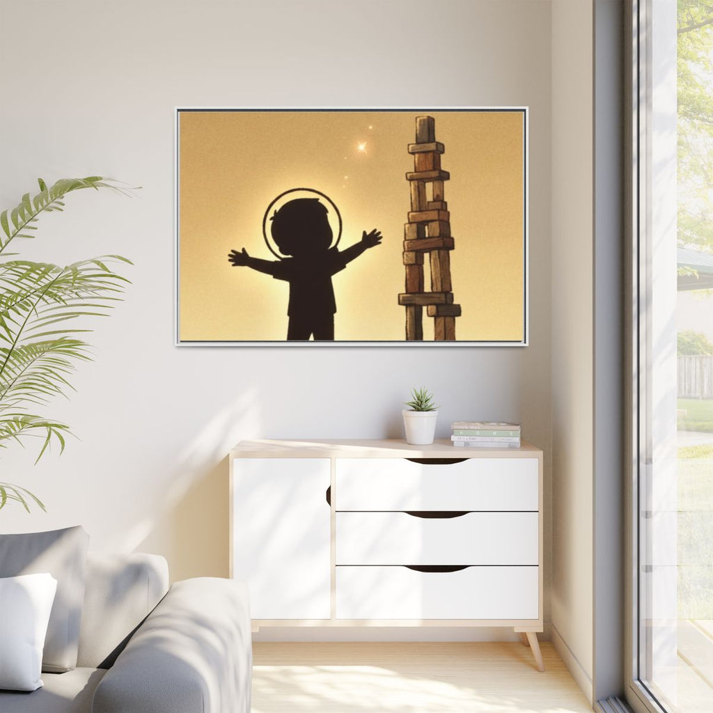 Matte Canvas, Framed - Dreaming Under Crescent Moon... |...