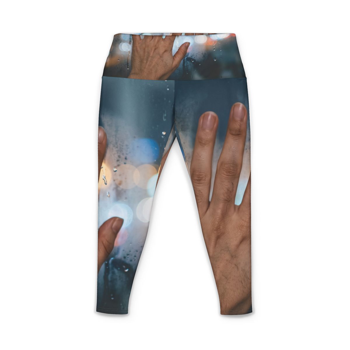Women's Yoga Pants with Rainy City Artwork