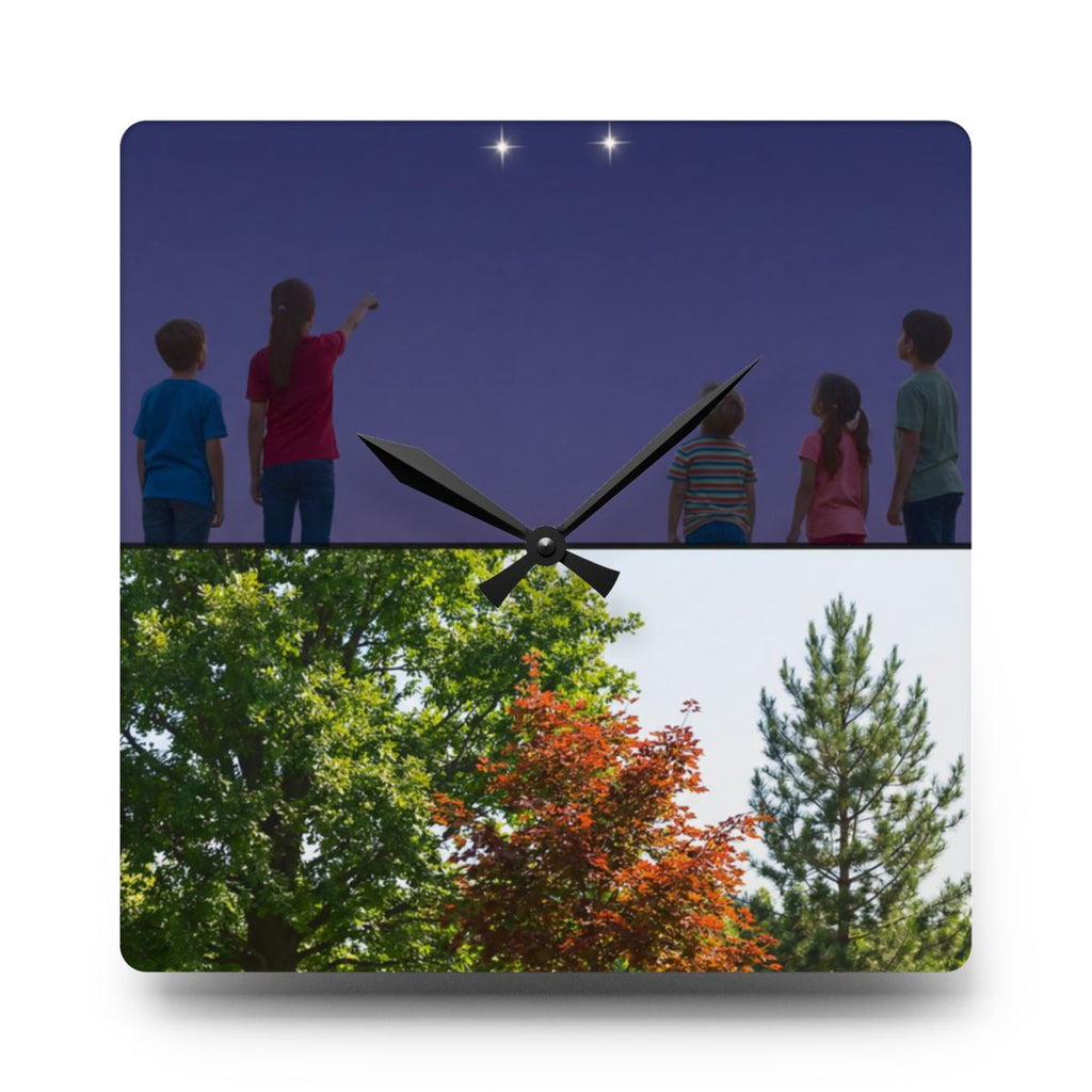 Acrylic Wall Clock - Stargazer Woods