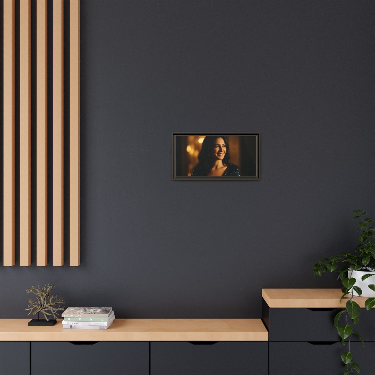 Framed Canvas Art - Golden Glamour — Espresso / 1.25"