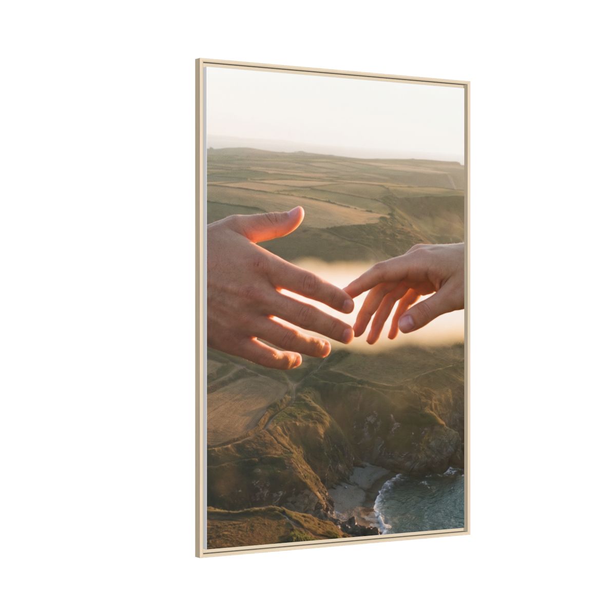 Matte Canvas, Framed - The Infinite Touch | Ethereal Coastal...