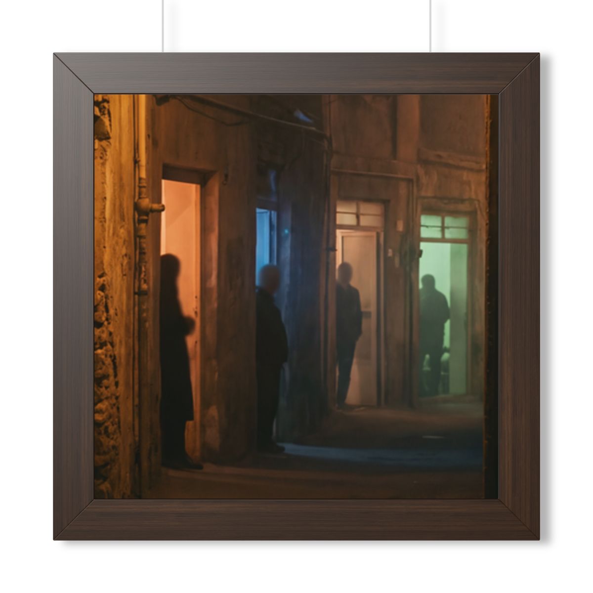 Framed Vertical Poster - Shadowed Alleyway Mystery Art Print...
