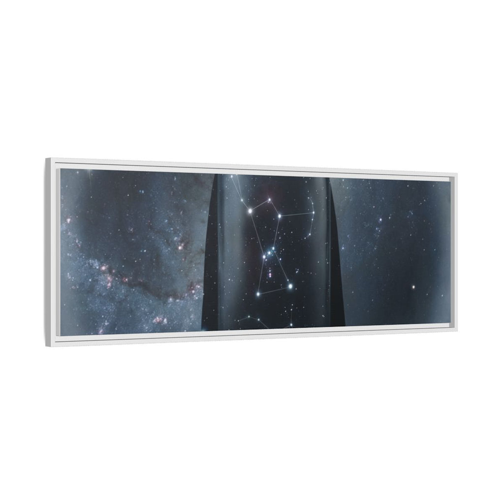 Framed Matte Canvas - Cosmic Sentinel — White / 1.25" (10×8, 12×9, 14×11, 16×12, 20×10, 18×12, 20×16, 24×16, 24×18, 36×12, 24×20, 32×16, 30×20, 30×24, 32×24, 48×16, 36×24, 48×24, 40×30, 60×20, 48×32, 60×30 & 60×40)