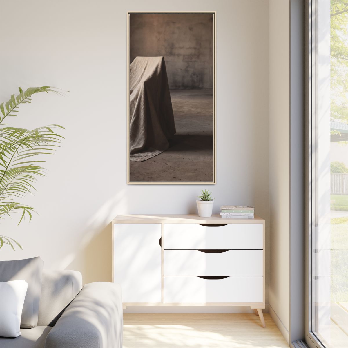 Matte Canvas, Framed - Draped Silence Still Life Art... |...