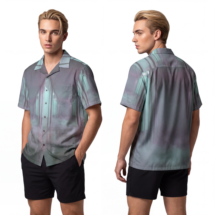 Camicia hawaiana uomo - Corridoio nella nebbia pastello