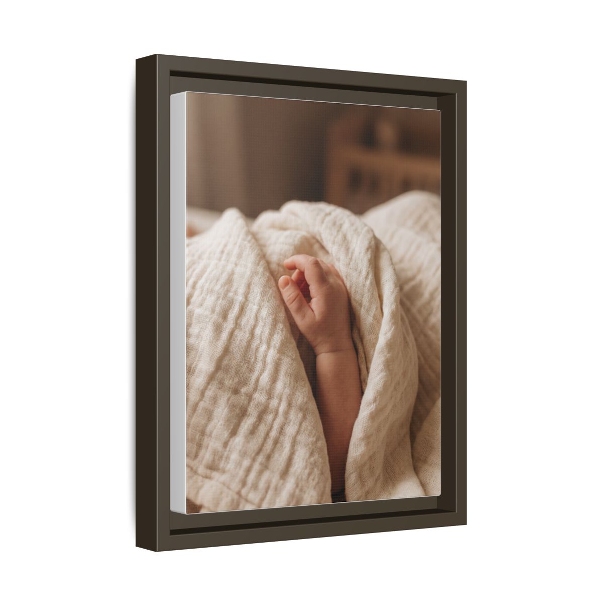 Framed Matte Canvas - Neutral Nursery — Espresso / 1.25"