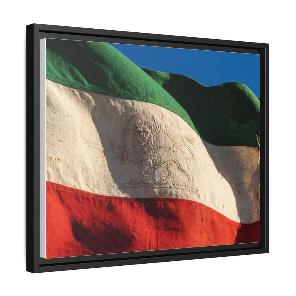 Framed Canvas Art - Distressed Flag — Black / 1.25"