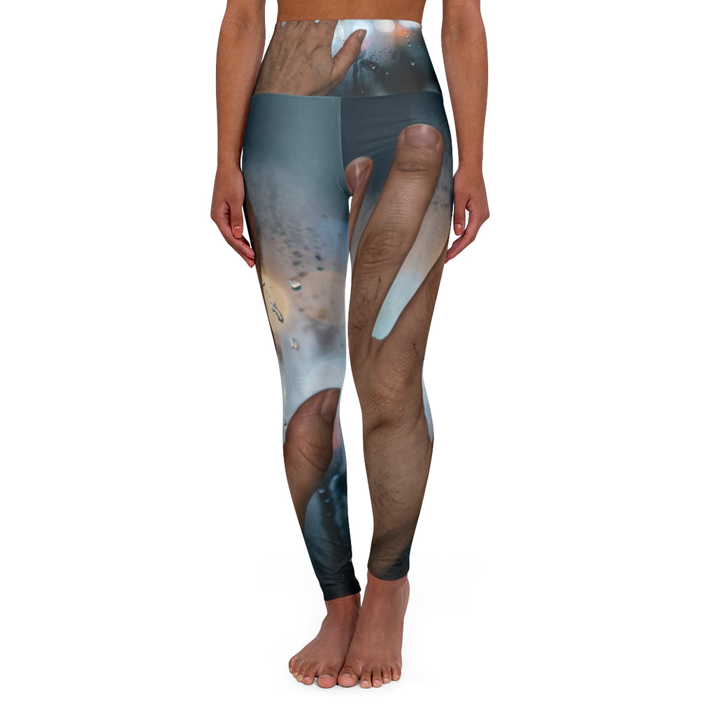 City Window Yoga Leggings with Amber Bokeh