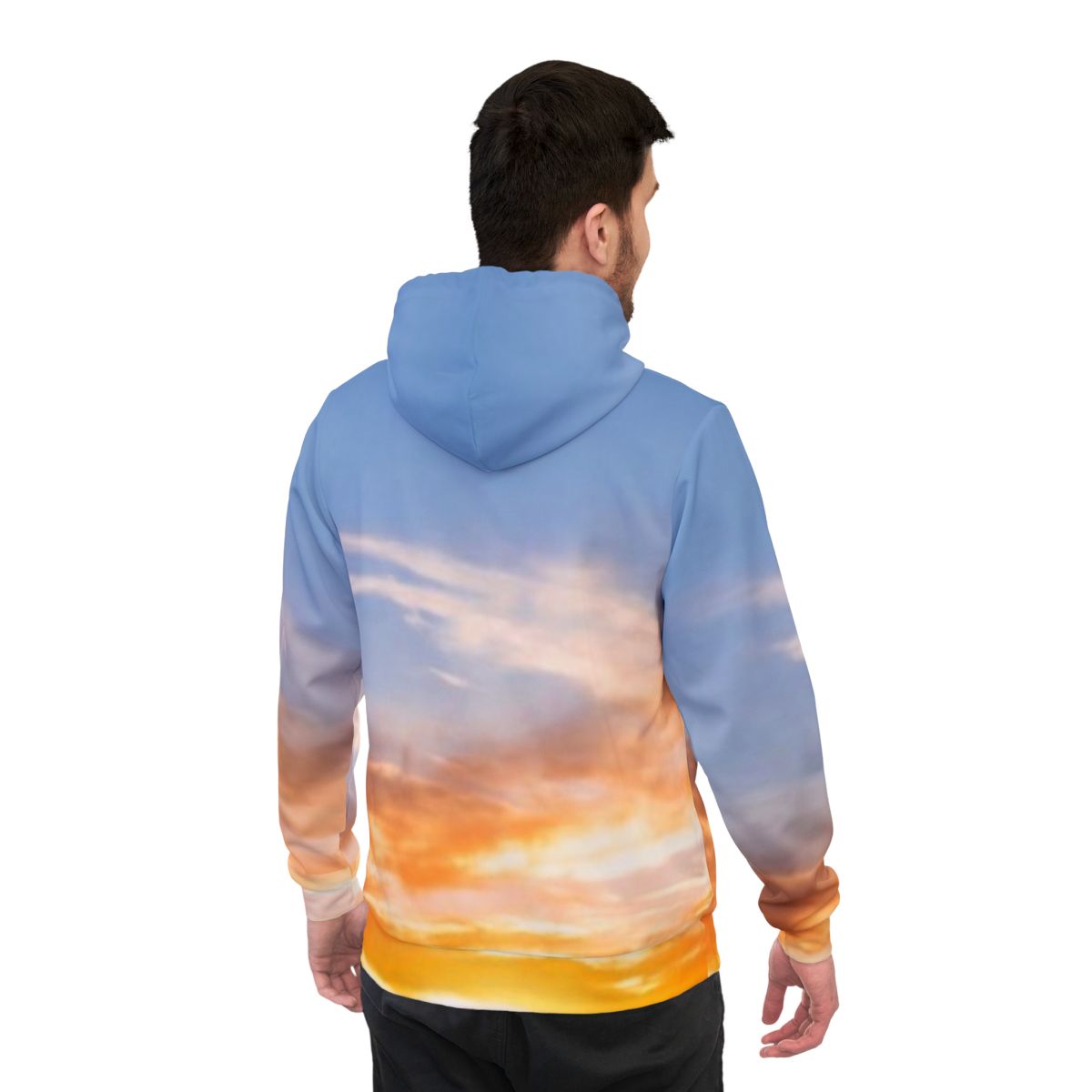 Men's Athletic Hoodie - Sunset Mountain Trail | Echovira...