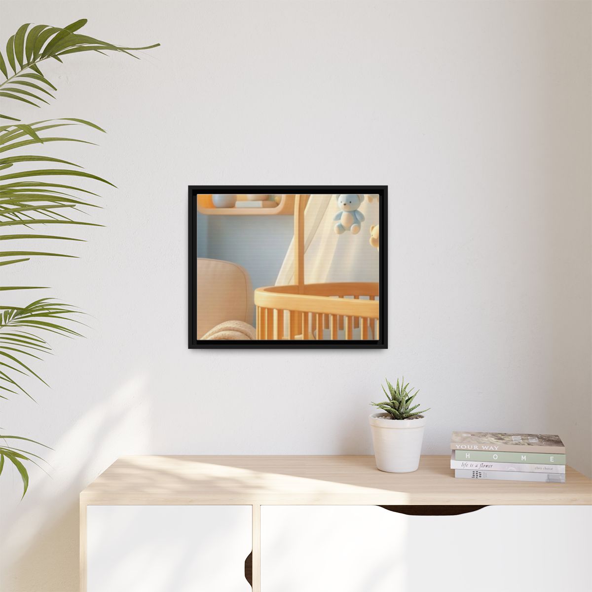 Matte Canvas, Framed - Dreamy Serene Nursery Art — Black /...