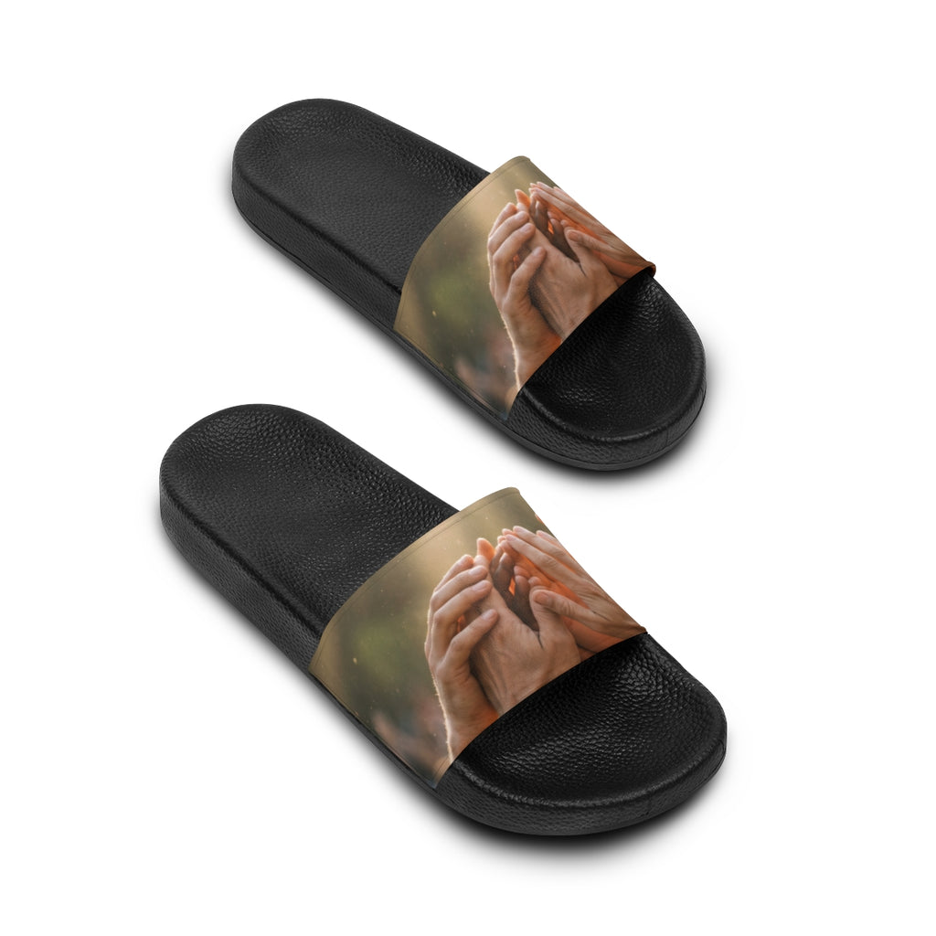 Men's Slide Sandals - Golden Rays of Unity Wall Art |...