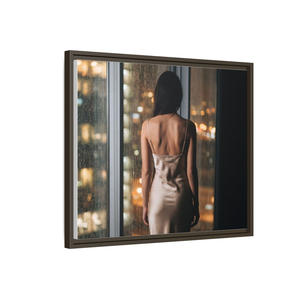 Framed Canvas - Midnight Rain Masterpiece — Espresso / 1.25"
