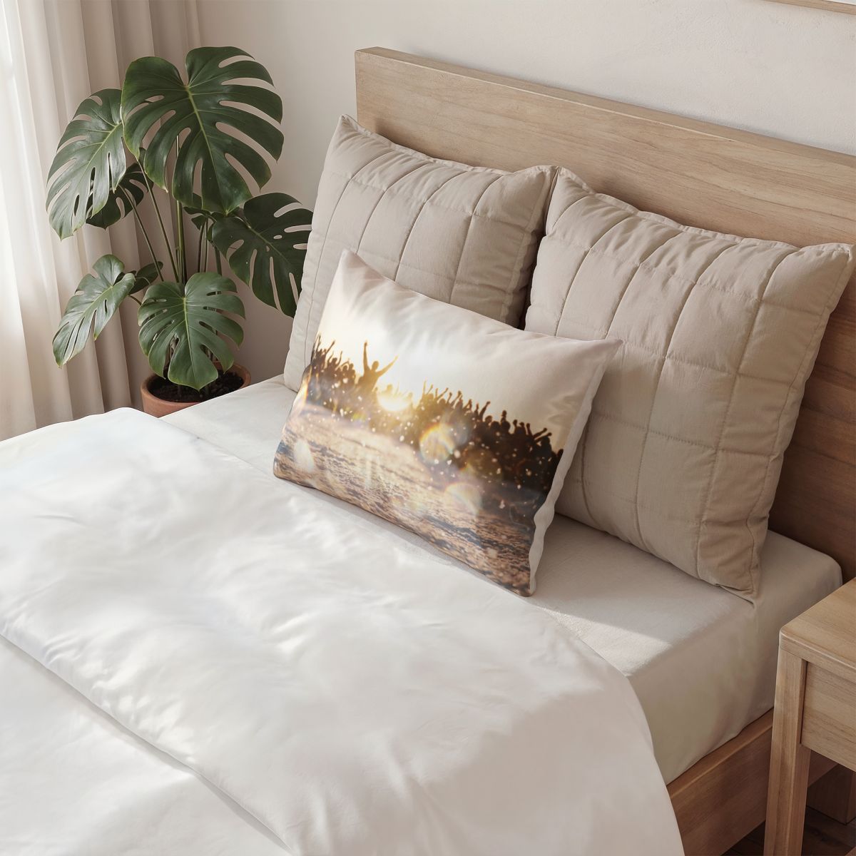 Golden Crowd Celebration Cotton Pillow Sham