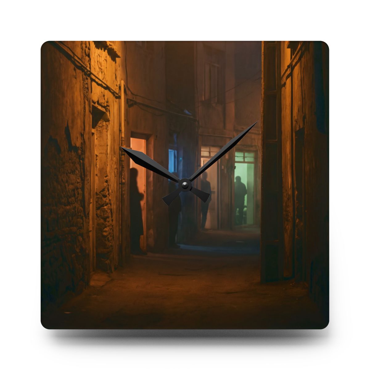Acrylic Wall Clock - Midnight Glow Silhouette | Echovira...