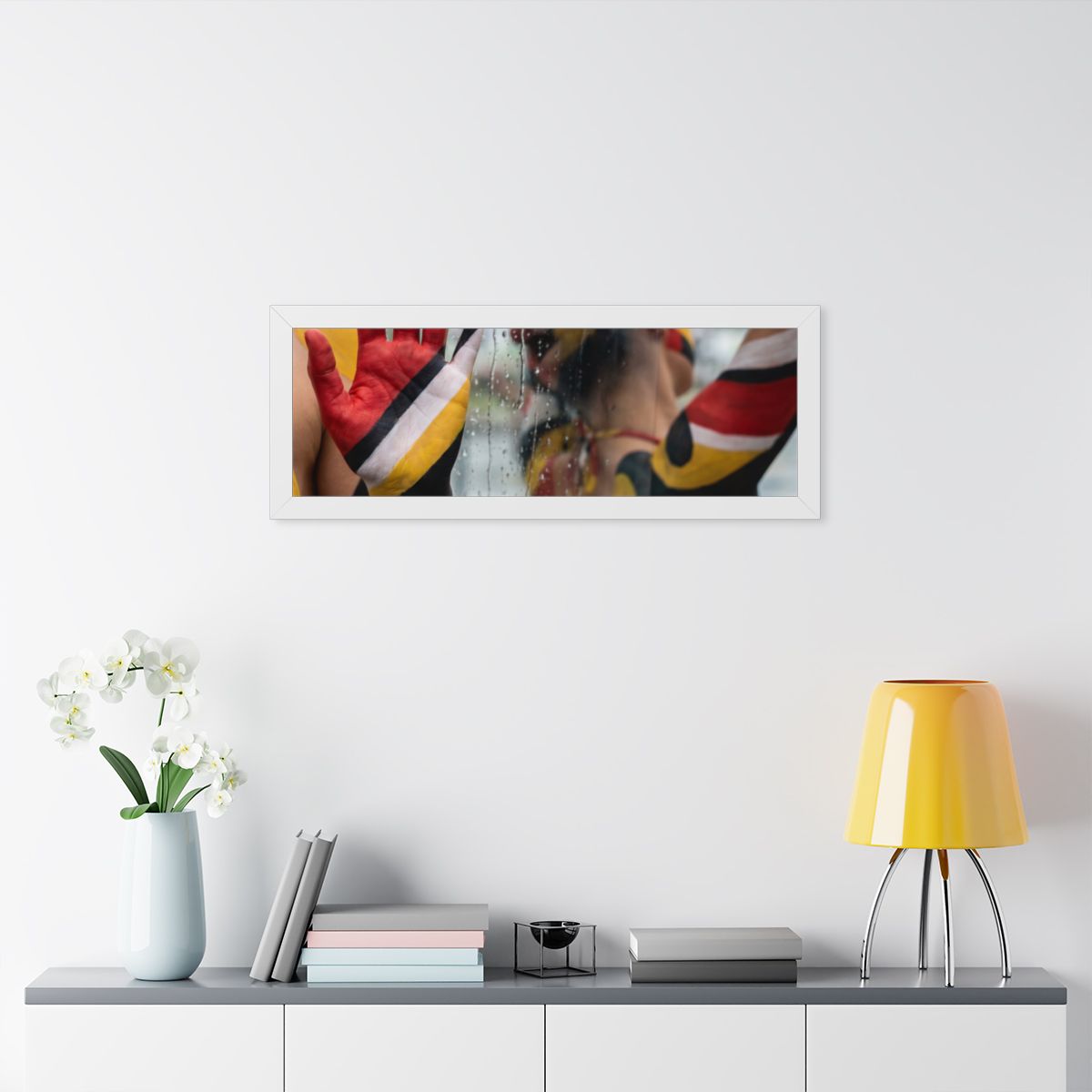 Framed Horizontal Poster - Urban Prism Abstract Body Paint...