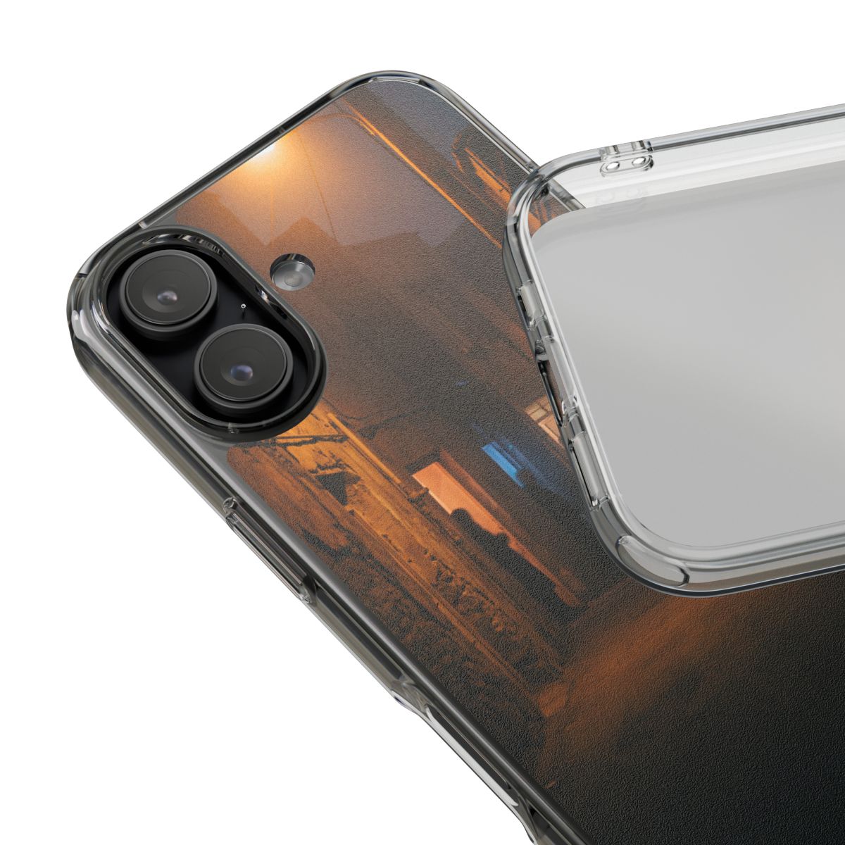 Clear Impact-Resistant Case - Night Alley iPhone Glow |...