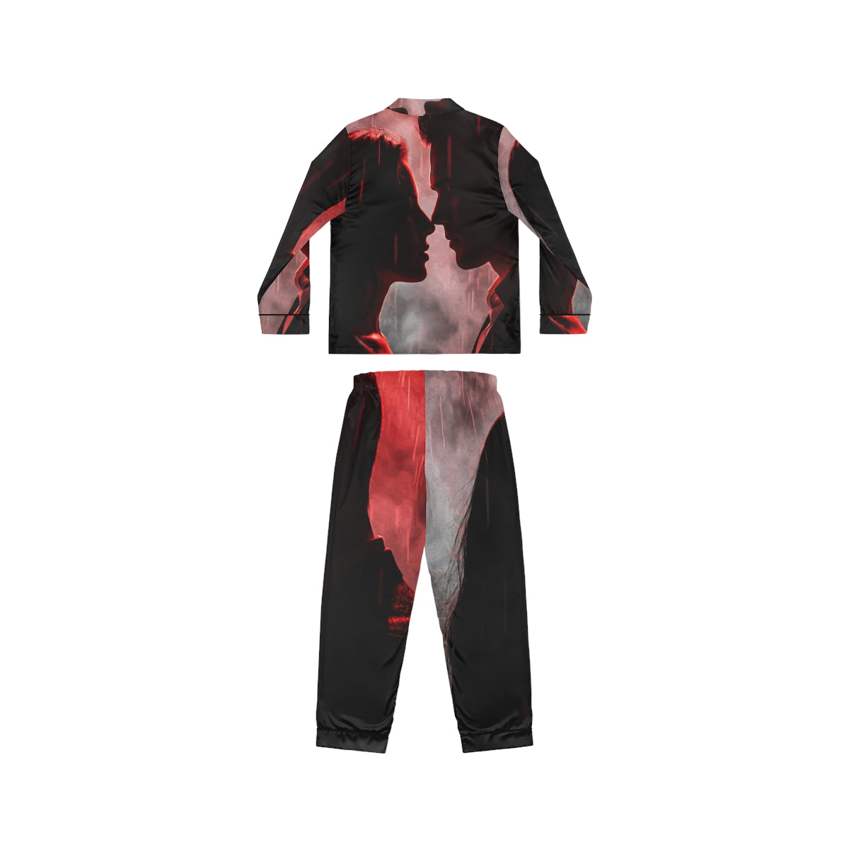 Women's Satin Pajamas with Rainy Lovers Art